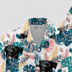 Custom Hawaiian wedding shirt featuring your dog’s face in white
