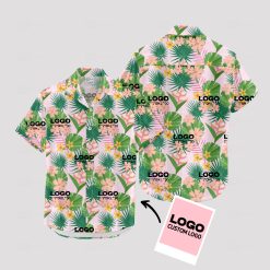 Custom Hawaiian shirt featuring your company logo in vibrant design