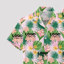Custom Hawaiian shirt featuring your company logo in vibrant design