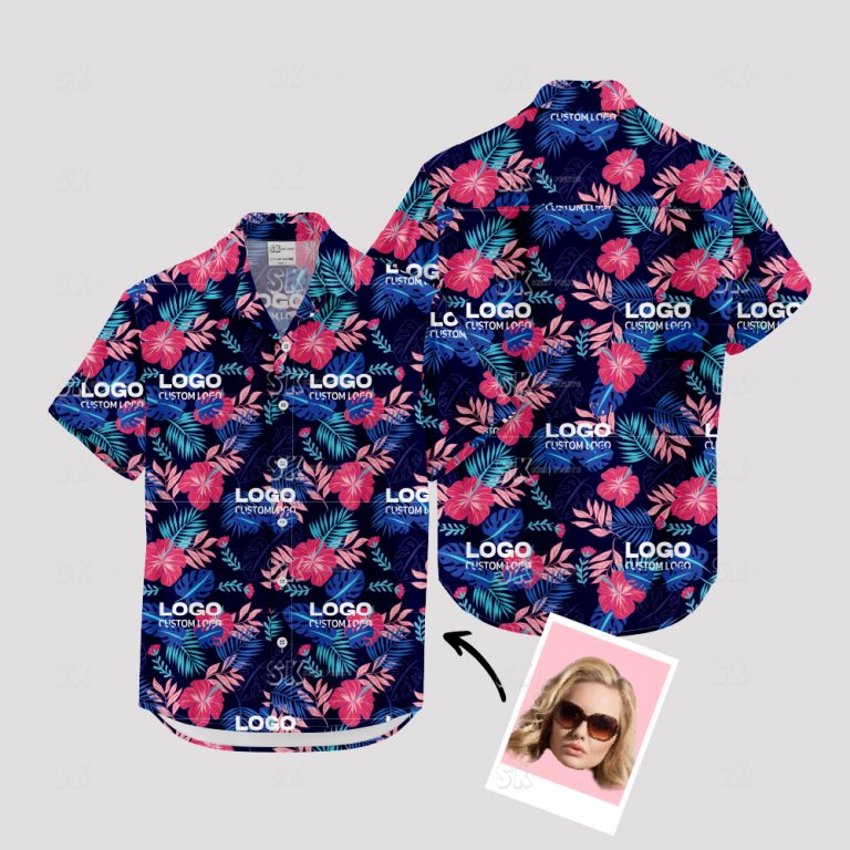 Custom Hawaiian Shirts Company Logo Business Team Corporate Branding