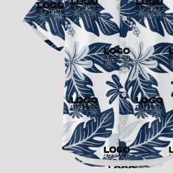 Custom Hawaiian shirts featuring your company logo in tropical style