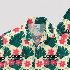 Custom Hawaiian aloha shirt featuring company logo design