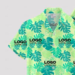 Custom Hawaiian shirts featuring your logo, no minimum order required