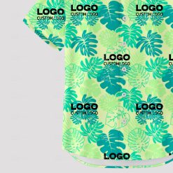 Custom Hawaiian shirts featuring your logo, no minimum order required