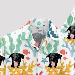 custom spongebob hawaiian shirt with dog print for men in white