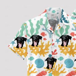 custom spongebob hawaiian shirt with dog print for men in white