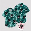 White tropical Hawaiian shirt for men featuring cute dog face print