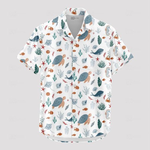 Colorful fishing Hawaiian shirt perfect for outdoor summer adventures