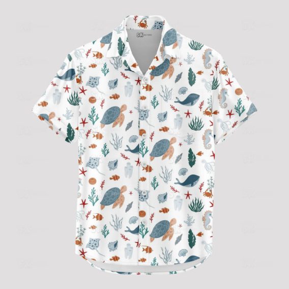 Colorful fishing Hawaiian shirt perfect for outdoor summer adventures