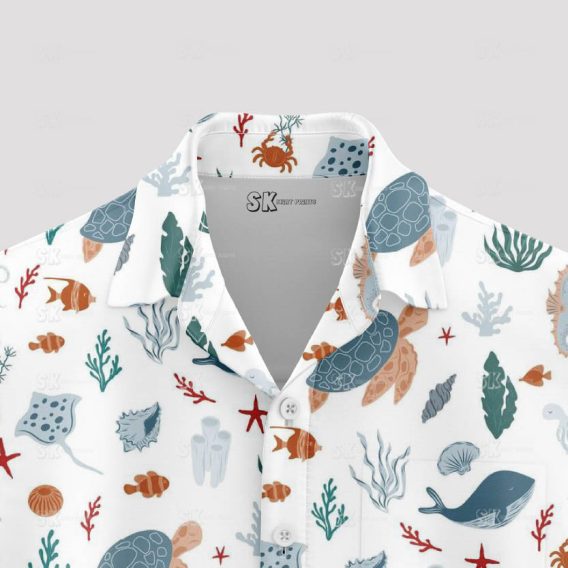 Colorful fishing Hawaiian shirt perfect for outdoor summer adventures
