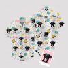 White Hawaiian Spongebob shirt with dog face and tropical print