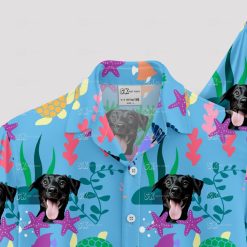 Colorful Hawaiian Spongebob shirt with tropical beach design