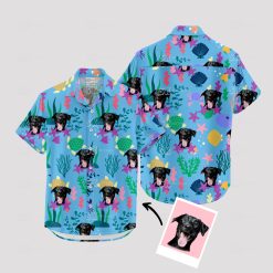 Colorful Hawaiian Spongebob shirt with tropical beach design