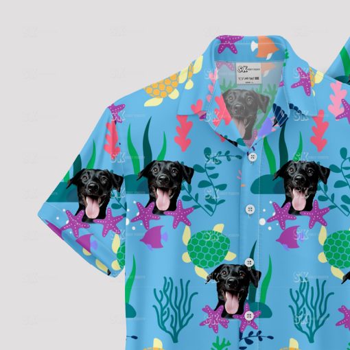 Colorful Hawaiian Spongebob shirt with tropical beach design