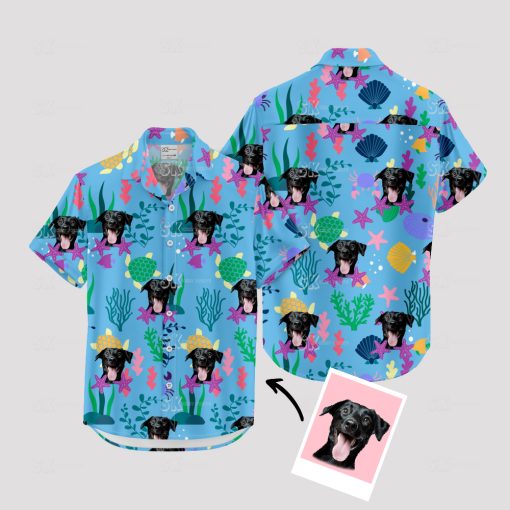 Colorful Hawaiian Spongebob shirt with tropical beach design