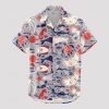 Men’s ocean Hawaiian shirt with sea animals for summer