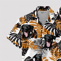 Personalized orange and white Hawaiian shirt with dog face print