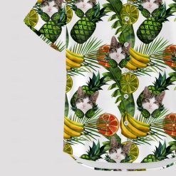 Custom cat print Hawaiian shirt with playful cat faces for vacations