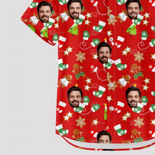 Men's Christmas Hawaiian shirt with festive Santa and tropical design