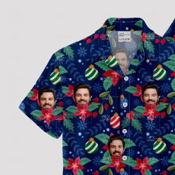 Men's Christmas Hawaiian shirt with festive Santa and holiday patterns