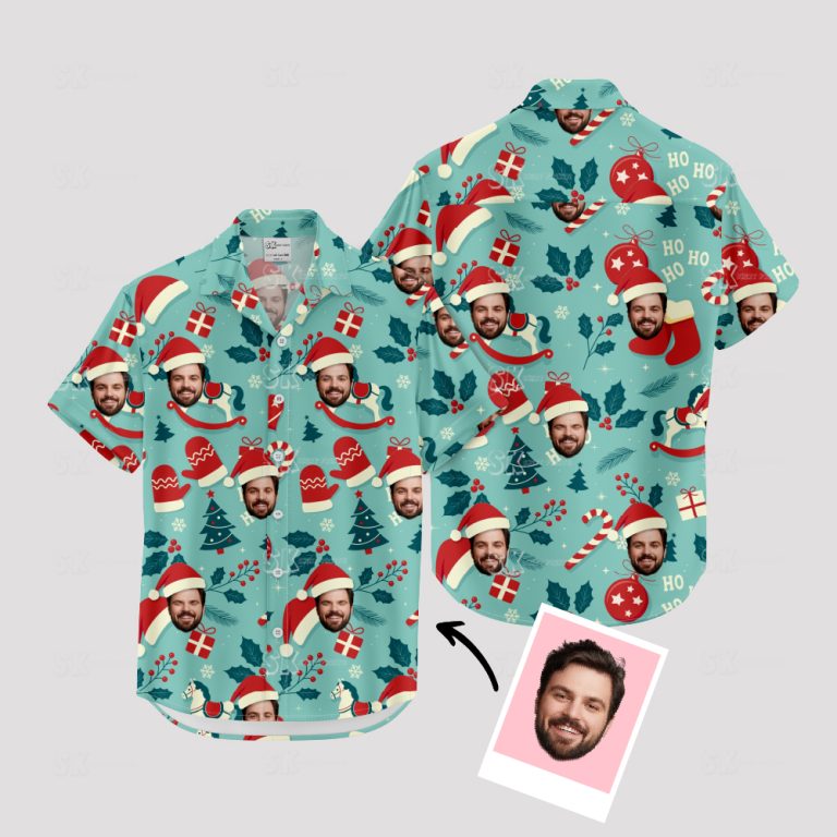 Christmas in July Hawaiian Shirt – Custom Photo Santa Tropical Holiday Tee