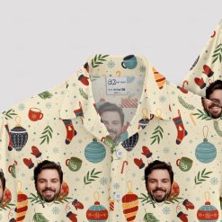 Men’s Christmas Hawaiian shirt with festive tropical print