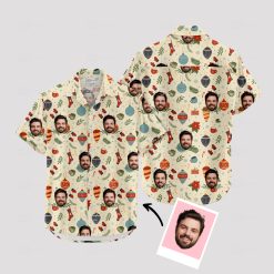 Men’s Christmas Hawaiian shirt with festive tropical print