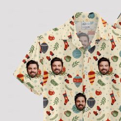 Men’s Christmas Hawaiian shirt with festive tropical print