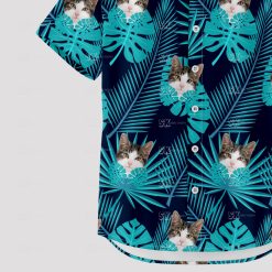 Colorful custom Hawaiian shirt with cat face print