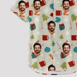 funny christmas hawaiian shirt with festive holiday designs