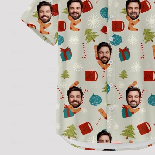 funny christmas hawaiian shirt with festive holiday designs