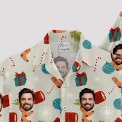 funny christmas hawaiian shirt with festive holiday designs