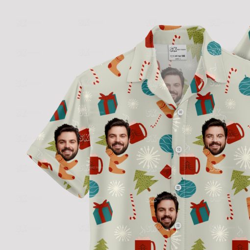 funny christmas hawaiian shirt with festive holiday designs
