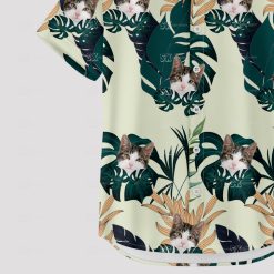 Custom cat face Hawaiian shirt for men and women beachwear