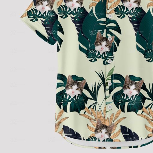 Custom cat face Hawaiian shirt for men and women beachwear