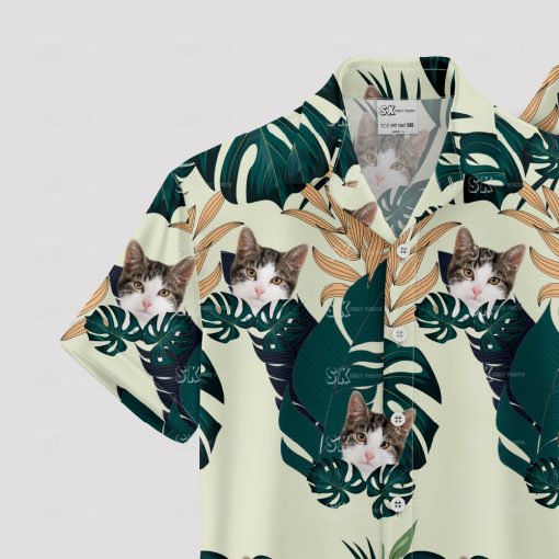 Custom cat face Hawaiian shirt for men and women beachwear