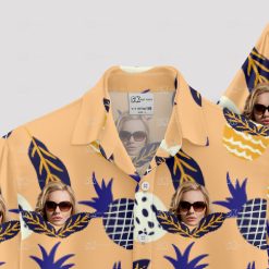 Hawaiian women top with tropical fruits and custom face print