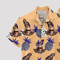 Hawaiian women top with tropical fruits and custom face print