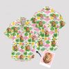 White lion Hawaiian shirt featuring vibrant lion print design