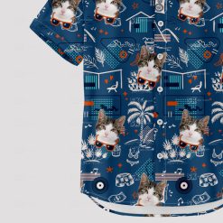 Men's Christmas Hawaiian shirt featuring Santa in tropical style