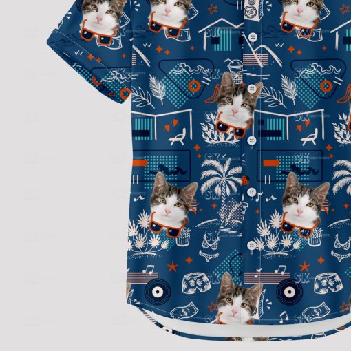 Men's Christmas Hawaiian shirt featuring Santa in tropical style