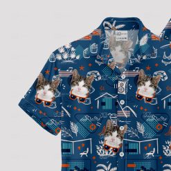 Men's Christmas Hawaiian shirt featuring Santa in tropical style
