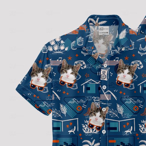 Men's Christmas Hawaiian shirt featuring Santa in tropical style
