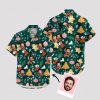 Mens tropical christmas shirt with santa in hawaiian theme