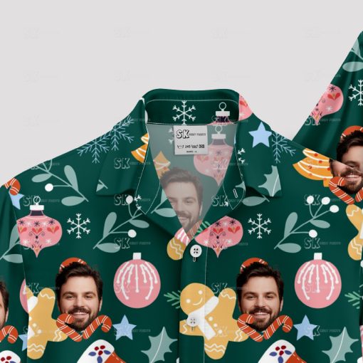 Mens tropical christmas shirt with santa in hawaiian theme