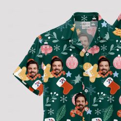 Mens tropical christmas shirt with santa in hawaiian theme