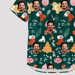Mens tropical christmas shirt with santa in hawaiian theme