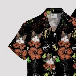 Custom cat hawaiian shirt with unique cat face print for vacations