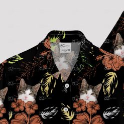 Custom cat hawaiian shirt with unique cat face print for vacations
