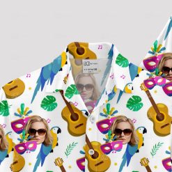 Plus size womens Hawaiian shirt with custom face design